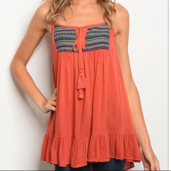 1 LEFT SZ S! Aztec Bust Boho Festival Swing Tunic - Picture 2 of 3